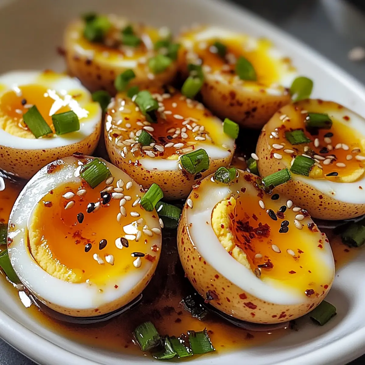 Koreanische Sojasoße marinierte Eier schnell gemacht